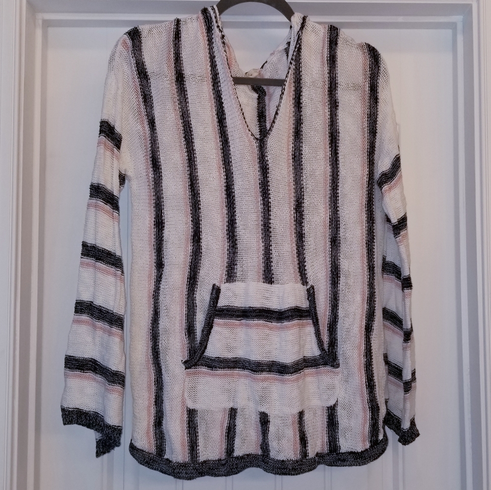 Hooded, bell sleeve sweater